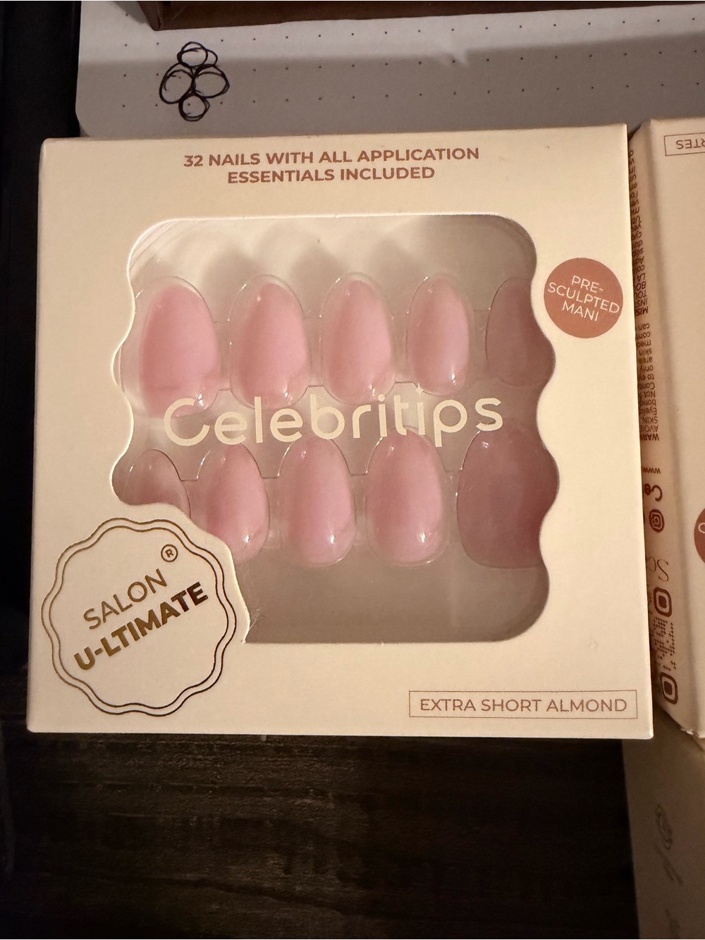 Celebritips Press On Nails 4 Pack Bundle Extra Short Almond